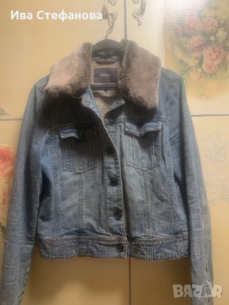   Класически  модел с кожена яка Дънково дънкено сафари Mexx , снимка 1