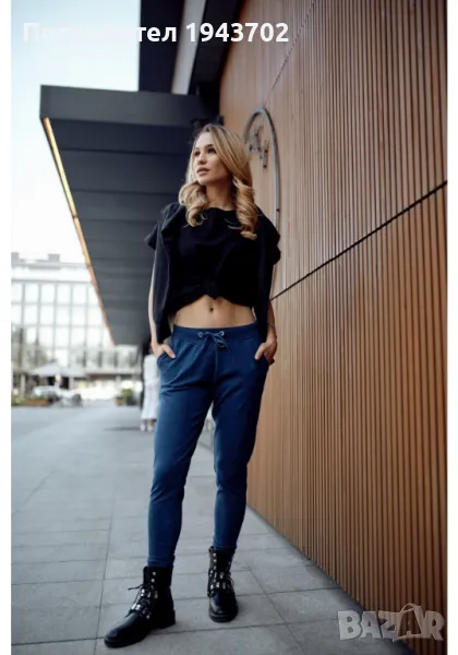 Памучна дамска тениска в черен цвят 0576, снимка 1