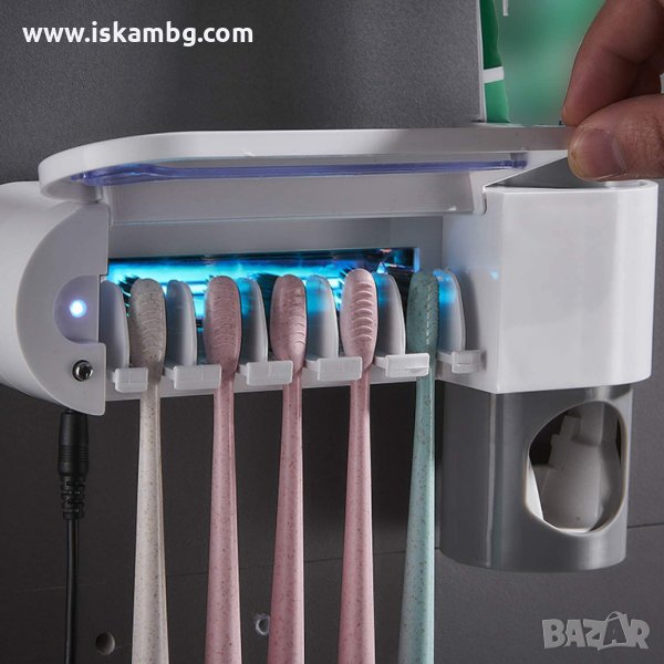 Стерилизатор за четки за зъби с диспенсер - код 2846, снимка 1