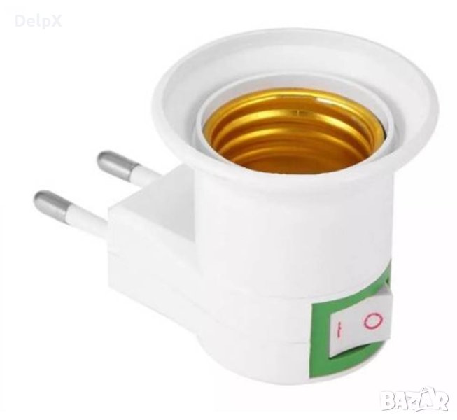 Фасунга за контакт, накрайник щепсел, цокъл E27, 220V, снимка 1