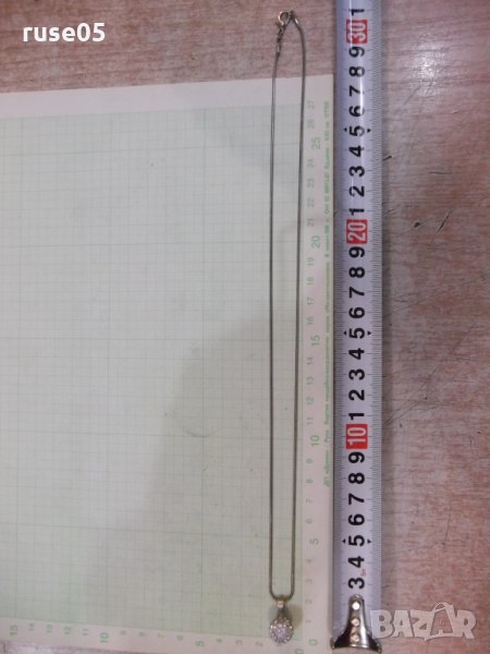 Висулка "Топче" с камъни със синджир сребърни - 7,12 гр., снимка 1