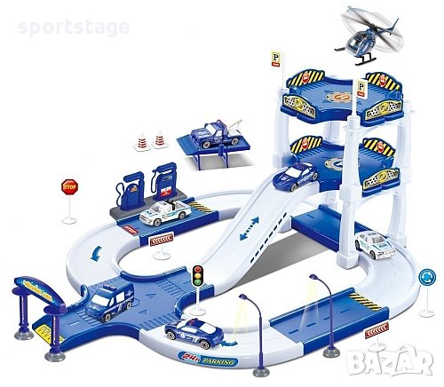 Паркинг зона с площадка за хеликоптер - комплект за сглобяване с реалистичен дизайн и площадка за хе, снимка 1