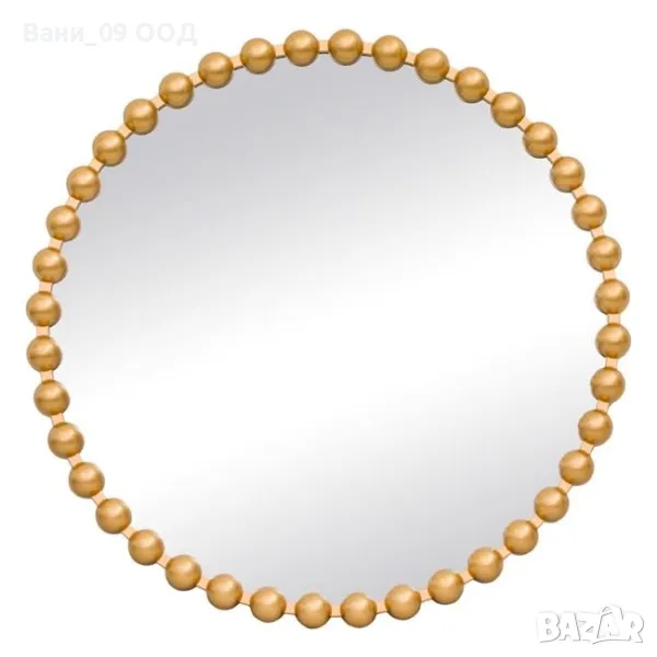 60см! Кръгло стенно огледало със златиста рамка, снимка 1