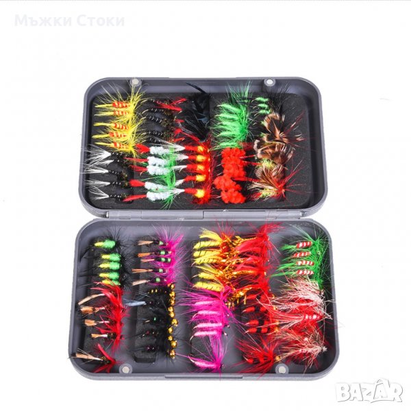 Муха / Мухи за риболов - Кутия с 100 броя мухи - 20 различни модела, снимка 1