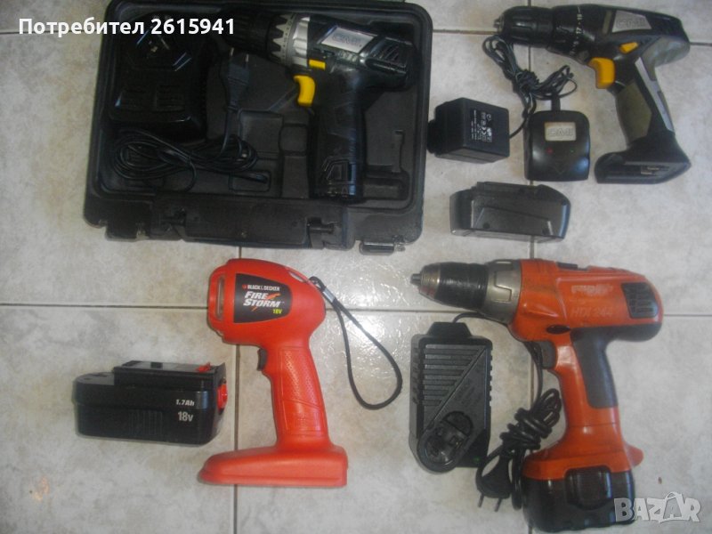 Профи 13 мм-Винтоверт-14,4V-10,8V-SPIT/CMI/ Фенер-Black Decker 18V-Швейцария/Германия/Англия, снимка 1