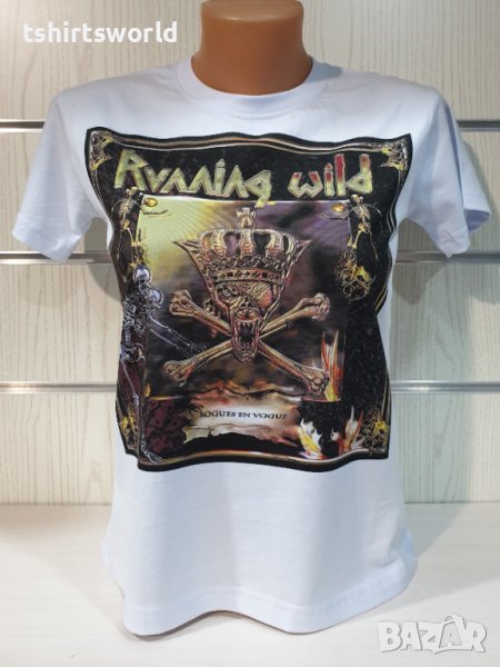 Нова дамска тениска с дигитален печат на музикалната група Running wild - Rogues en Vogue , снимка 1