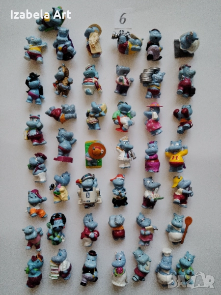 44бр фигури Kinder ХИПОПОТАМИ/стари Киндер играчки от шоколадови яйца , снимка 1