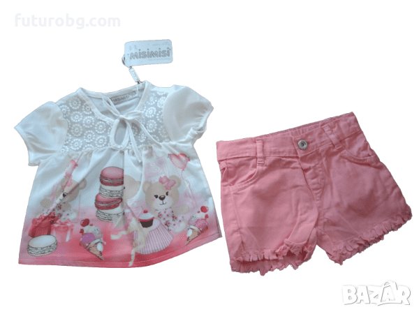 Комплект  от две части за момиче в розово, снимка 1