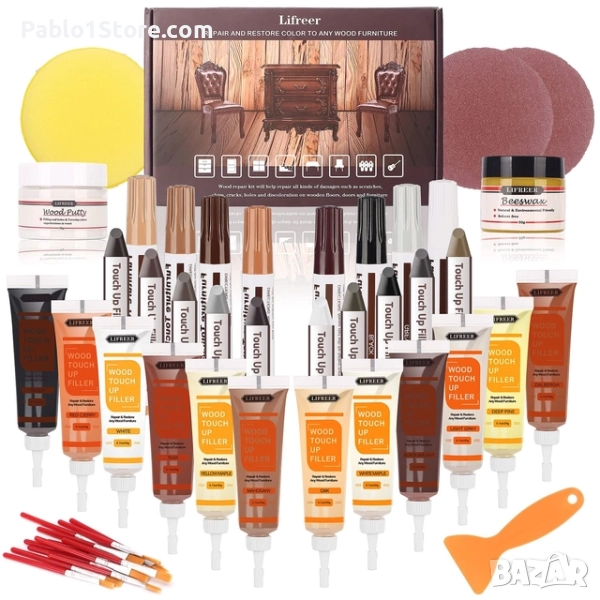 Комплект за ремонт на ламинат KMEIVOL, 42 броя комплект за ремонт на дървен пълнител, маркировка за , снимка 1