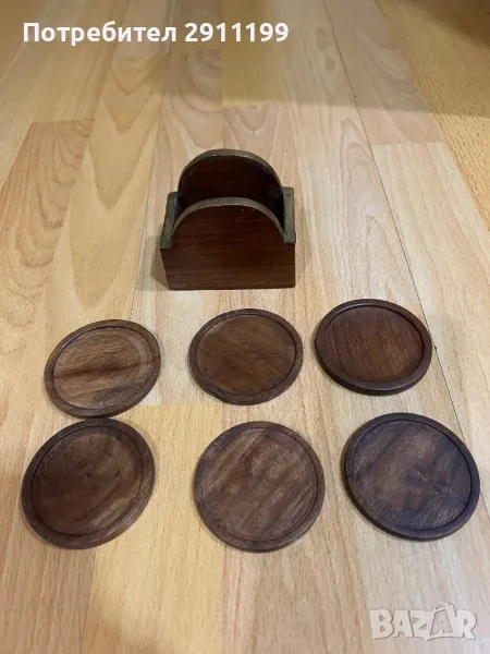 Дървени поставки / подложки за чаши, снимка 1