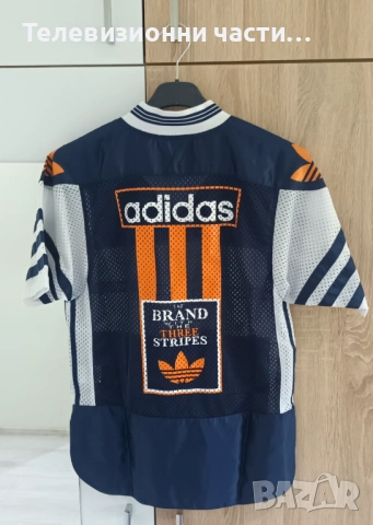 Оригинална винтидж Adidas Originals 90s Style Navy White Orange Mesh спортна тениска,за 10 годишни, снимка 2 - Спортни дрехи, екипи - 54332122