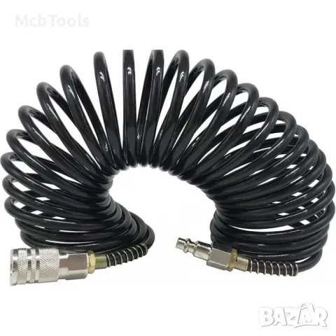 Спирален маркуч за въздух с бързи връзки 10 м. / 10 х 14 мм HAWEK, снимка 6 - Други инструменти - 49305308