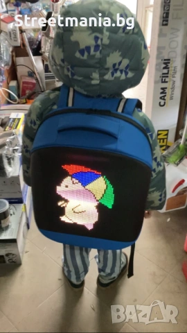 Смарт LED раница Wi-fi приложение Pixel ученическа, лед , мото мотор, снимка 5 - Раници - 54001845