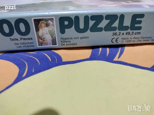 Пъзел "Момиче с котенца ” Ravensburger 1986г. 500 части, снимка 5 - Пъзели - 56077473