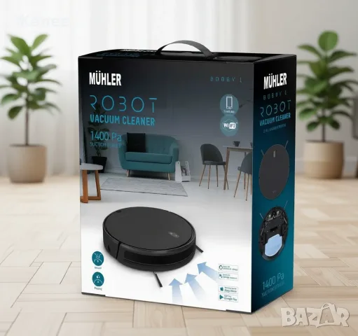 Робот прахосмукачка MUHLER Bobby 1 - черен цвят, снимка 4 - Прахосмукачки - 55967604