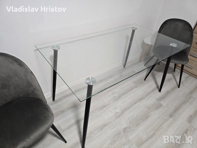 Стъклена маса Д140/Ш80/В76 - Нова, снимка 3 - Маси - 52566067