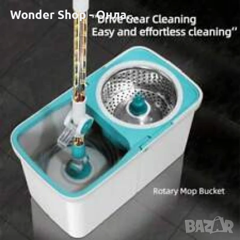 🧹 Въртящ се на 360° моп комплект – Удобство и ефективност за блестяща чистота у дома! 🧹, снимка 2 - Мопове, кофи, четки и метли - 49758788