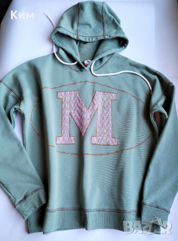 Суичър с качулка Missoni бледо зелен-сив, снимка 9 - Суичъри - 44574262