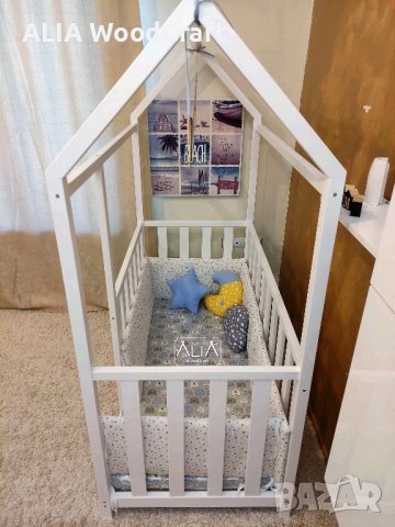 Детска кошара къщичка | модел: БОБИ | Легло от Масив по Монтесори, снимка 8 - Бебешки легла и матраци - 42143639