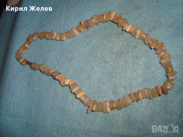 СТАР ГЕРДАН от КАМЪЧЕТА ИВИЧЕСТ АХАТ с БРОНЗОВА ЗАКОПЧАЛКА РЪЧНО НАНИЗАНА ОГЪРЛИЦА 17016, снимка 8 - Антикварни и старинни предмети - 35078563
