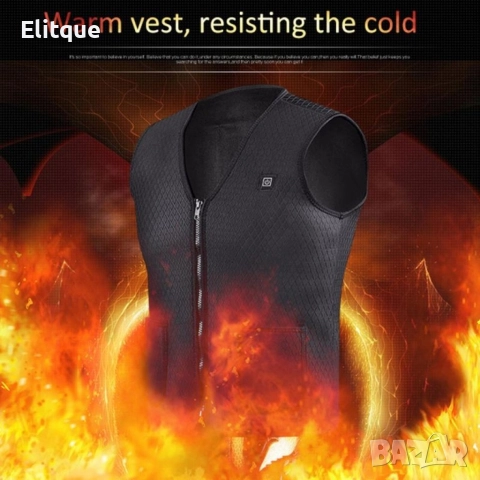 Унисекс електрически термичен елек за зимния период с USB свързаност, снимка 5 - Якета - 52796202