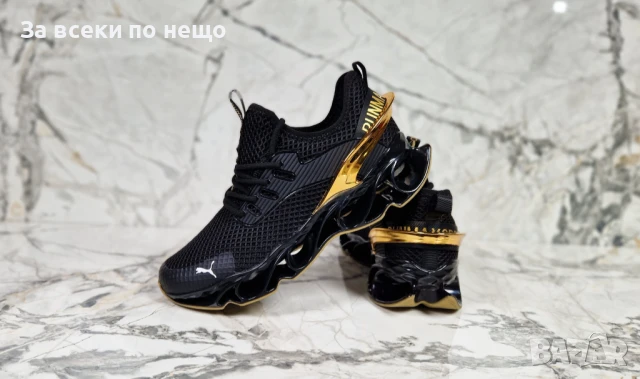 Puma Мъжки Черни Маратонки Със Златист Акцент🔝Мъжки Спортни Обувки Пума Код P759, снимка 7 - Маратонки - 50685956