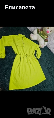 Дамска модерна рокля, неонов цвят , снимка 1