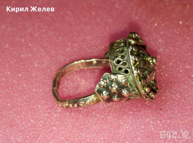 СТАРИНЕН ВЪЗРОЖДЕНСКИ ФИЛИГРАНЕН СРЕБЪРЕН ПРЪСТЕН ВИСОКА ПРОБА СРЕБРО с ГРАНУЛАЦИЯ МАЙСТОРСКИ 41962, снимка 6 - Антикварни и старинни предмети - 44423870