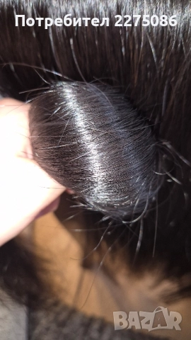 Продавам треса на 3 реда с естествена коса от 200гр. за 450лв, снимка 3 - Аксесоари за коса - 52801276