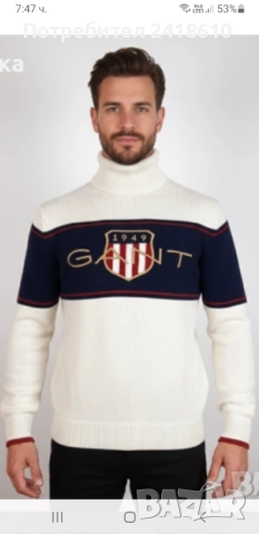 Gant  Wool Knit Turtleneck Mens Size 2XL НОВО! ОРИГИНАЛ! Мъжко Вълнено Поло - Пуловер!