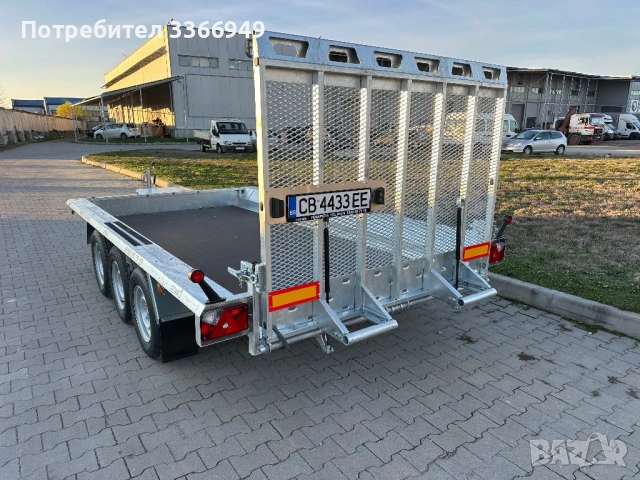 Ремарке за строителна техника под наем 4.00мХ1.80м 2.8т полезен товар, снимка 2 - Ремаркета - 54089500