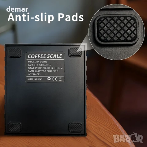 Мини везна за кафе JUELICH с таймер, акумулаторна везна за еспресо, точна везна 2 кг/0,1 гр, снимка 6 - Други стоки за дома - 50794141