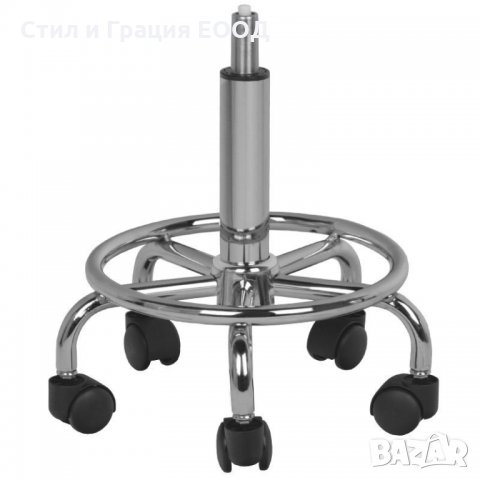 Козметичен/фризьорски стол - табуретка с облегалка AS-6001- 45/60 см - бяла/черна, снимка 6 - Друго оборудване - 33690814
