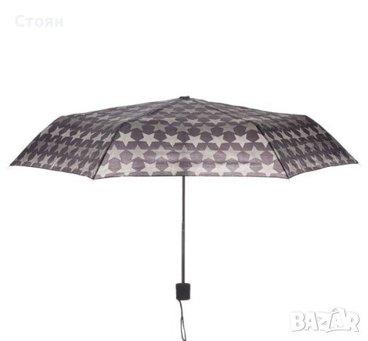 Детски ръчен сгъваем чадър за дъжд Grey Stars 24см, снимка 2 - Чадъри - 42877026