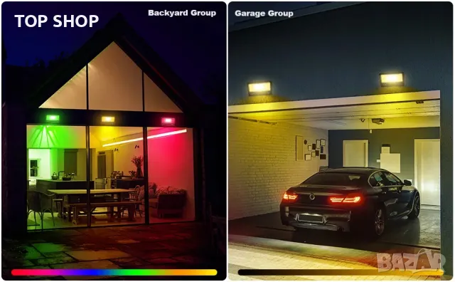 ILC Смарт RGB LED прожектор 30W Димируем с приложение,Външен прожектор с памет/IP66 Водоустойчив, снимка 3 - Прожектори - 49308504