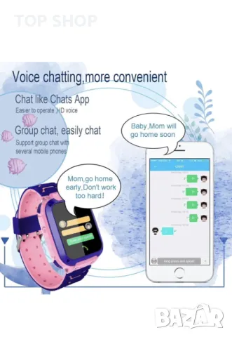 Детски смарт часовник, SIM карта, проследяване, разговори от PTHTECHUS, снимка 15 - Кенгура и ранички - 48824829