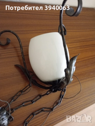 Стар полилей от ковано желязо еденичен колекция, снимка 4 - Лампи за таван - 43952225