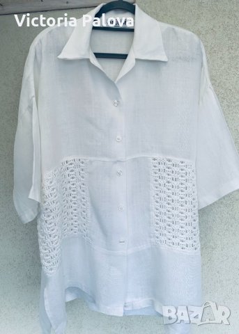 Голяма бяла риза-туника OPIUM Германия 100% лен