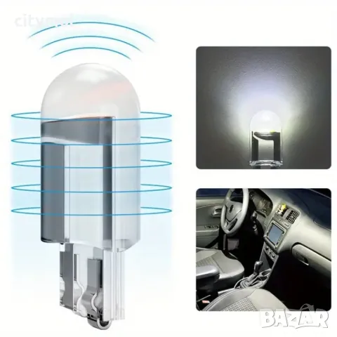 LED крушки T10 W5W габаритни,  диодни бели