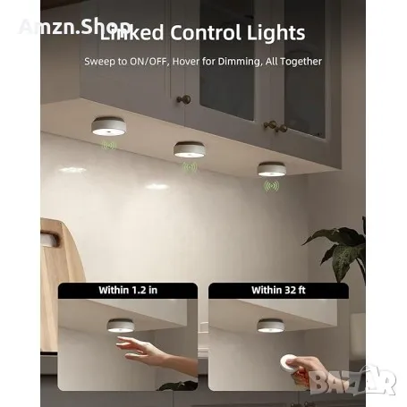 EZVALO Осветление за гардероб шкаф библиотека с вътрешен сензор за движение 2000mAh Акумулаторно, снимка 11 - Лед осветление - 47737823