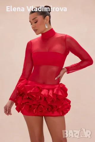Мини рокля 3D  - Бранд Fashion Nova