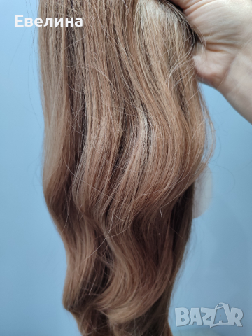 Дълга коса омбре перука с бретон висококачествен косъм, снимка 10 - Аксесоари за коса - 44526532