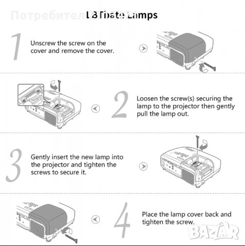 Лампа за Проектор / EPSON /, снимка 6 - Плейъри, домашно кино, прожектори - 31677502