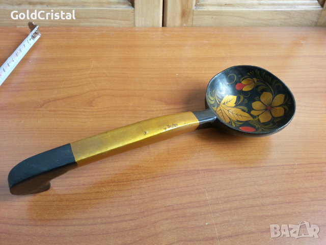 Руски дървен черпак лъжица, снимка 2 - Антикварни и старинни предмети - 36474127