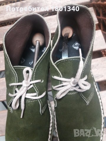 Естествена кожа- каучукова подметка мъжки боти, масленозелени- 43 номер , снимка 15 - Ежедневни обувки - 31062899