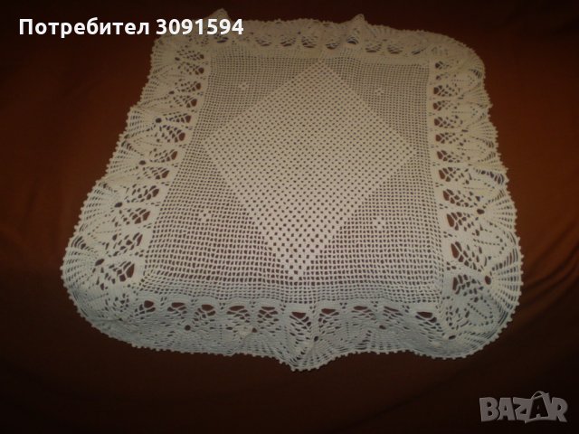 Ретро плетена на една кука покривка - тишлайфир, снимка 3 - Антикварни и старинни предмети - 35478817
