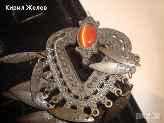 КРАСИВ МЕСИНГОВ МЕДАЛЬОН с ПОЛУ-СКЪПОЦЕНЕН КАМЪК КОТЕШКО ОКО 6066, снимка 8 - Колиета, медальони, синджири - 30636679