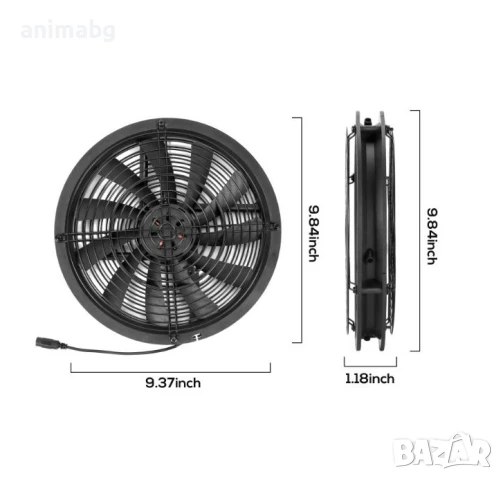 ANIMABG Охлаждащ вентилатор 12V, 250 мм 25 см, снимка 5 - Друга електроника - 50560577