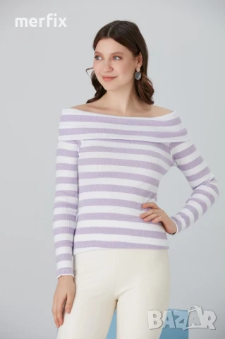 Дамски блузи мадонна яка , снимка 2 - Блузи с дълъг ръкав и пуловери - 51253789