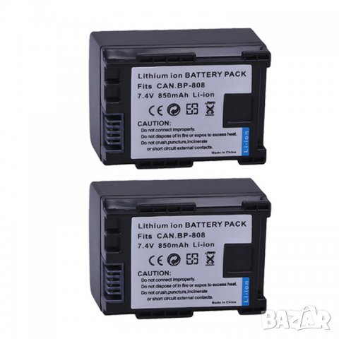 Батерия за Canon BP-808, BP 808, BP808, BP-809, 819, 827, HF200 HF20 HG21 HG20 FS200 FS21 FS22 HFS30, снимка 1 - Батерии, зарядни - 30480509